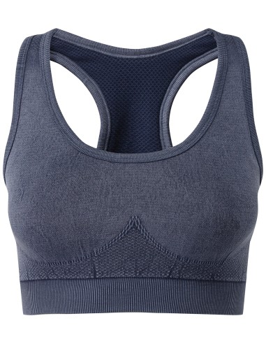 T-TR216-Brassière femme TriDri® sans couture. Aspect denim.